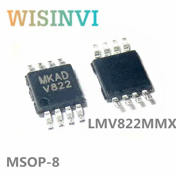 10pcs/lot LMV822MMX LMV822MM LMV822M LMV822 de tela de Seda：V822 Encapsulamento: MSOP-8