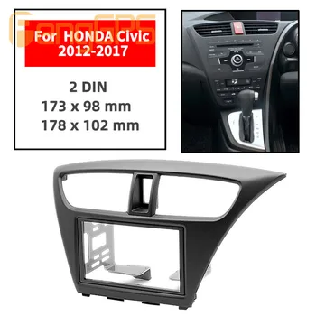11-344 carro 2DIN fáscia facia painel moldura da placa para HONDACivic Hatchback 2012+ Estéreo Fáscia Traço CD Guarnição Kit de Instalação