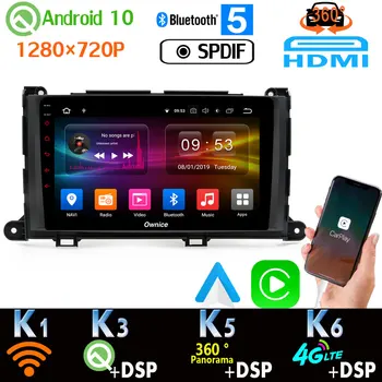 1280*720P Android 10.0 PX6 4+64G Rádio do Carro de GPS Player Para o Toyota Sienna 3 XL30 2010-2014 4G LTE, wi-Fi 360 4*AHD Câmara HDMI DSP