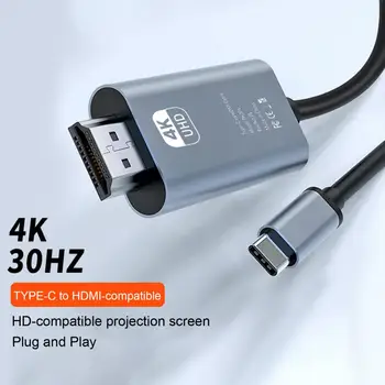 4K Tipo C-HDMI-Cabo compatível com USB C Ao compatíveis com HDMI, Conversor de Cabo Thunderbolt 3 Adaptador Para o Macbook e o IPad Samsung S8