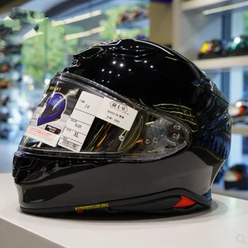 A Cara cheia de Capacete SHOEI Z8 RF-1400 Capacete para Andar de moto de Corrida Motobike de Capacete Preto Brilhante