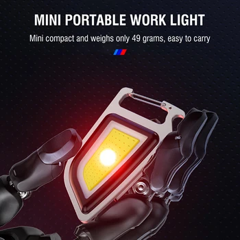 Cob Led Mini Lanterna elétrica do Tipo-c Recarregável USB Impermeável Pequeno Bolso Lanternas Mutifuctional com Abridor de Garrafa para Pesca