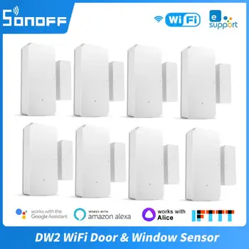 Ewelink DW2 wi-Fi sem Fio Porta Janela do Sensor de RF 433mhz Aberto / Fechado Detectores Alexa Inicial do Google Inteligente do Alarme da Segurança Home
