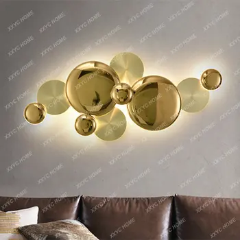 Galvanoplastia Discos de Ouro Luzes de Parede Nórdicos lâmpada de parede de design de luxo Folha de Lótus de Cabeceira para Lâmpada Indoor da Decoração do salão de luz