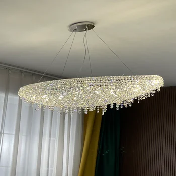 Led luminária de Luz Designer Criativo Lustre restaurante villa da ilha de sala de estar K9 de cristal barra de Iluminação