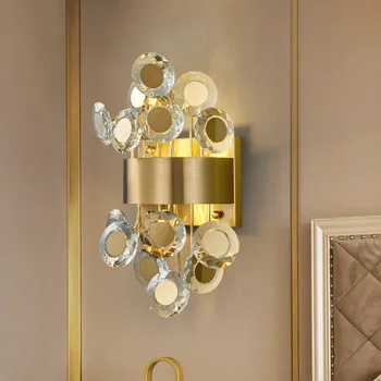 Lustres, Luzes de led Cristal de iluminação de quartos, sala de cristal de AC90-260V decorativos de cabeceira, candeeiro de parede