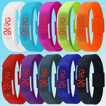Moda unissex Silicone Vermelho LED Esportes Pulseira de Toque Digital relógio de Pulso de Esportes Relógio Bracelete Toque em Relógio Digital Reloj Mujer