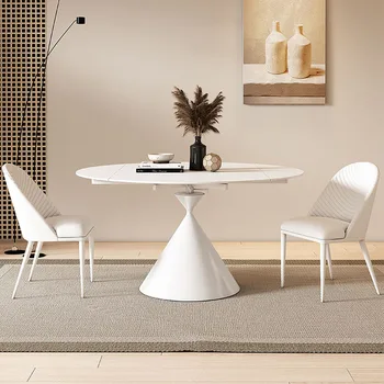 Multifuncional luz de luxo rock prato de mesa de jantar, quadrado e circular de rotação ajustável, mesa de jantar, moderno e simples h
