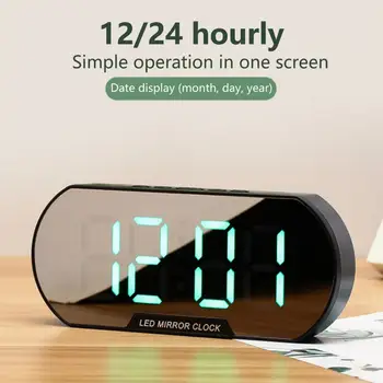 Relógio despertador Digital de Tela Grande, a Função de Repetição de Plástico de Mesa LED Relógio Digital com Smart Luz da Noite artigos para Casa