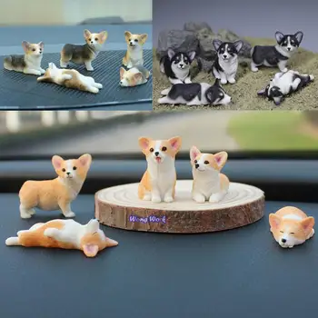 Wong Trabalho 5Pcs Mini Cachorro Modelo de Resina de Simulação Figura de Ação da Decoração do Modelo de Recolha de Figurino Novo