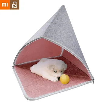 Xiaomi Youpin Desmontagem Gato Ninho Metade Fechado Confortável Gatinho Cama Destacável Portátil Canil Pet Ninho Exterior Pad Cão De Maca