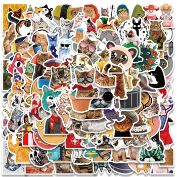 10/50/100Pcs Gato Bonito MEME Adesivos de Animais dos desenhos animados de Decalques Para Crianças Laptop de Bagagem Capacete de Telefone de Recados Skate PS5 Adesivos