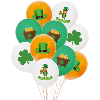 10pcs Verde no Dia de São Patrício Balões de Látex Balões Dia de São Patrício Tema Decorações do Partido Irish Festival, Festa do Ar Globos