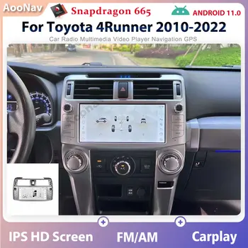 128G Android 11 Snapdragon 665 Carro Rádio Estéreo Para Toyota 4Runner 2010-2022 GPS Multimídia Player Carplay de Navegação Unidade de Cabeça