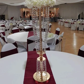 14pcs)Hangging acrílico cristal flor tigela de casamento candelabros centros de mesa para mesa casamento decoração AB0778