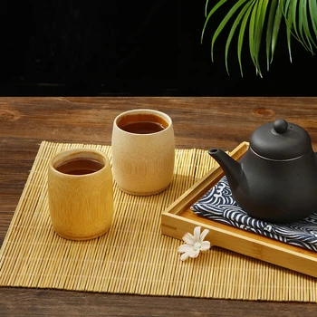1PCS de Bambu Natural Xícaras de chá Chinesa em Madeira Copo de Água para o Chá de Cerveja de Café de Suco de Beber uma Caneca de Madeira feito à mão da Taça