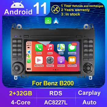 2+32G 2Din Android 11 auto-Rádio Multimédia Player GPS BT Para automóvel Mercedes Benz B200 A B Classe W169 Viano Vito W639 Sprinter