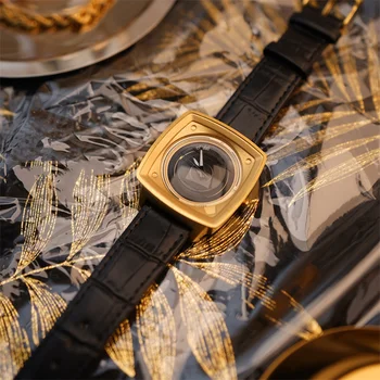2022 novos de Alta qualidade de mulheres relógio de ouro Vintage Relógio Genuíno Couro Cinta de Aço Inoxidável avançada, simples e elegante