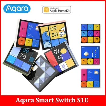 2023 Aqara Smart Switch S1E Touch Control 4 Full LED Timer Calendário Estatísticas de Potência Cena de Configuração Remota Para Homekit Aqara APP