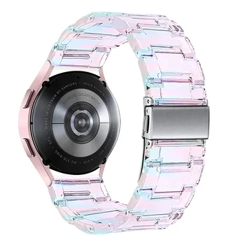 20mm Transparente Banda para Samsung Galaxy Watch 5/4/4 Clássico 40mm 44mm 42mm 46mm Coreia Claro Deslumbrantes Laser de Relógio Pulseira de Active2