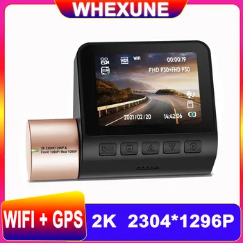 2K wi-Fi Traço Cam 1296P FHD Para Carro DVR Gravador de Vídeo da Câmera Auto de Visão Noturna do Perseguidor de GPS do Registrator sem Fio 24H Estacionamento Modo