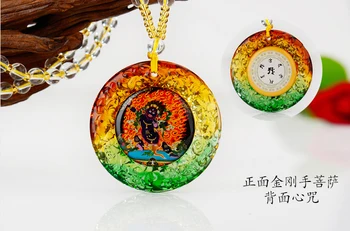2PCS # Atacado Budista suprimentos Greco-Budista bolso de viagem eficaz talismã Vajrapani Buda Vajradhara Amuleto de Cristal