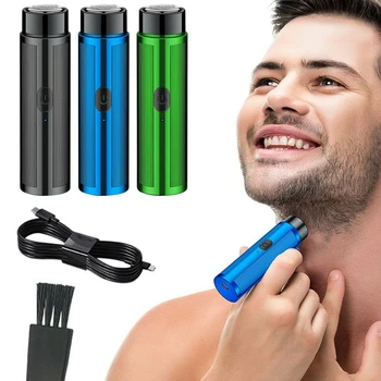 2W Mini máquina de Barbear para os Homens Aparador de Barba Máquina De Barbear barbeador Elétrico Recarregável USB 160mAh Célula para a Casa de Viagens