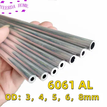 3/4/5/6/8mm de diâmetro externo de alumínio 6061, tubo de Pequeno diâmetro AL tubo capilar 4Pcs