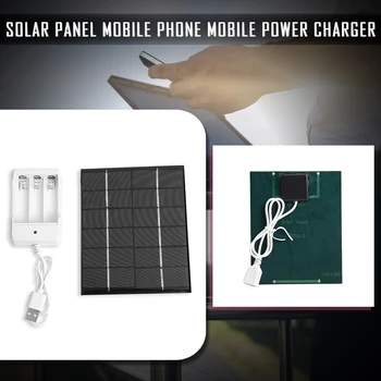 3-Slot AA Recarregável Carregador de Bateria Esperto do Telefone Portátil Flexível Potência de 2W 6V Saída USB Carregador de Bateria Solar
