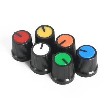 30PCS WH148 AG3 Potenciômetro Botão Tampa de Plástico, Botões o Kit de 15x15MM Botão Branco/azul/verde/laranja/vermelho/amarelo 6value*5PCS