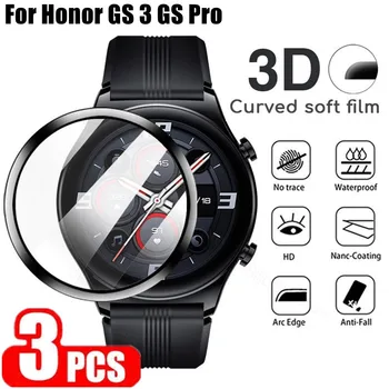 3PCS Hidrogel Filme Para o Huawei Honor Assistir GS 3 pro Soft 3D Filme Protetor de Tela para Cobrir a Honra de assistir GS3 Smartwatch (Não de Vidro