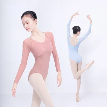 Adultos Ballet Tops Collant Mulher Dança Roupas Bodysuit para Fantasia de Bailarina Menina de Nylon de Longo /Curto Mangas de Ginástica Clássica