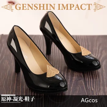 AGCOS Pré-Venda!! Genshin Impacto Ning Guang Cosplay Sapatos De Mulher Sexy Salto Alto Sapatos