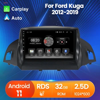 Android 11 Auto de Carro do Leitor de Vídeo Sistema Inteligente Carplay Para o Ford Kuga 2012-2018 2019 RDS de Rádio FM GPS BT Audio Navegação