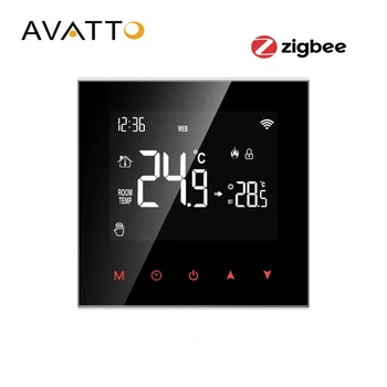 AVATTO Tuya wi-Fi Smart Termostato Controlador de Temperatura para piso Elétrico de Aquecimento de Água a Gás Caldeira de Trabalho para Yandex Alice Alexa
