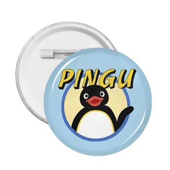 Azul Pingu Noot Pinga Penguin TV Macio Botão Pin Personalizável BroochFriends Broche Decorativo
