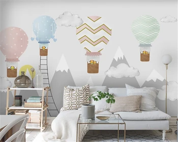 beibehang Nórdicos minimalista pintados à mão o clássico três-dimensional de papel de parede de animais de balão de quarto de crianças de plano de fundo de papel de parede