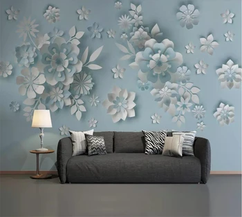 beibehang papel de parede Personalizado Nórdicos vento 3D em relevo murais floral sala de estar, quarto plano de fundo do papel de parede mural de Papel de parede