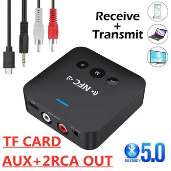 Bluetooth 5.0 Transmissor de Áudio do Receptor AptX 3.5 mm Jack Aux RCA Adaptador sem Fio Estéreo de Música para TV, Carro, PC Fone de ouvido alto-Falante 2