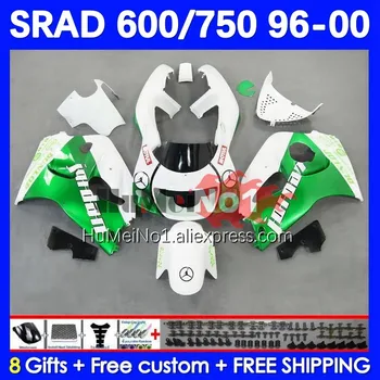 Body Kit Para SRAD GSXR600 600 750 CC 11No.59 600CC, 750CC 96 97 98 99 00 GSXR750 1996 1997 1998 1999 2000 Carenagem verde brilhante