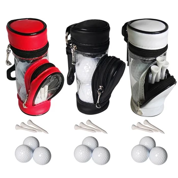 Bolas de golfe e Tees de Titular com 3 Bolas e 3 Tees com Peso Leve Gancho Portátil Transportadora Tee Suporte para Acessórios de Formação