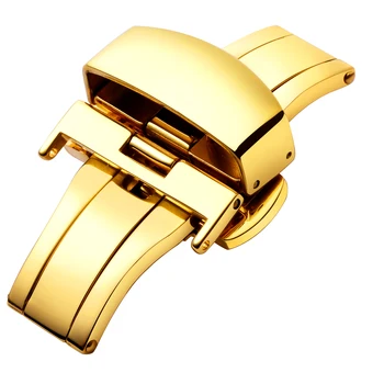 Borboleta de Implantação do Fecho de 12mm 14mm 16mm 18mm 20mm 22mm de Substituição de Aço Inoxidável do Relógio de Fivela de Prata, de Ouro Preto, Ouro de Rosa