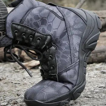 Botas De Trekking, Caminhadas Sapatos Homens Mulheres Exército Tático Tênis De Combate Militar Sapato De Camuflagem Impermeável Botas De Pesca Caça