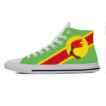 Congo Zaire Bandeira Patriótica e o Orgulho de Moda Popular Casuais Sapatos de Pano de Alta Superior Respirável Leve Impressão 3D Homens Mulheres Tênis