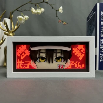 Corte de papel Caixa-de-Luz Anime Wc Vinculado Hanako Kun para Decoração de Quarto de Mangá Tabela Lâmpada de Mesa de Anime Lightbox Olhos Hanako Rosto