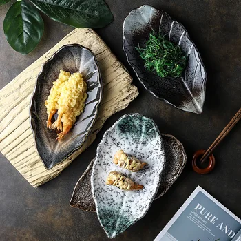 Criativo cerâmica Japonesa irregular refeição chapa de lanche especial prato de folhas em forma de prato de sushi placa de restaurante Ocidental, utensílios de mesa