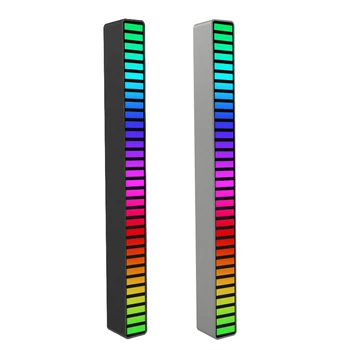 Criativo Controlado por Voz Espectro de Luz RGB alto-Falante do Computador de Luz Ambiente Carro Ambiente Lâmpada