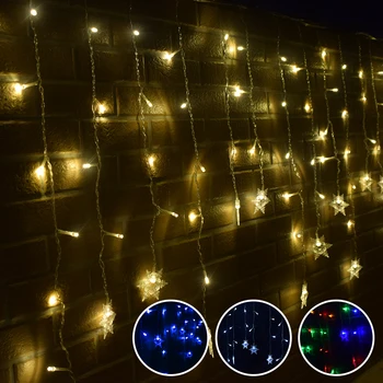 De Natal de LED Luzes de corda da Cortina de Luzes de corda com 8 Modos de IP44 Waterproof floco de Neve Janela Luzes de Fadas para o Jardim de Casamento
