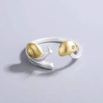 Delicado Caracóis Cogumelo Anéis para Mulheres Prata Banhado a Abrir Ajustável Anel de Dedo coreano Moda Estética de Jóias de Casamento
