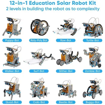 DIY Solar Robô Kits de Construção de Blocos de 12 em 1 de Alta Tecnologia, Ciência Reunir Tijolos de Educação de Brinquedos para as Crianças de Presente para as Crianças 13 no 1